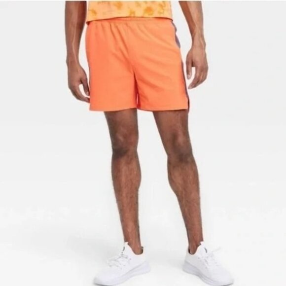 Mens All In Motion Orange Trail Shorst Size XL 6" - Picture 1 of 2